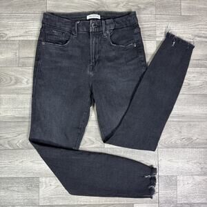 Good American High Rise Good Legs Crop Denim Jeans Gray Wash sz 6/28